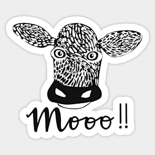 Yin-Yang Cow Sticker